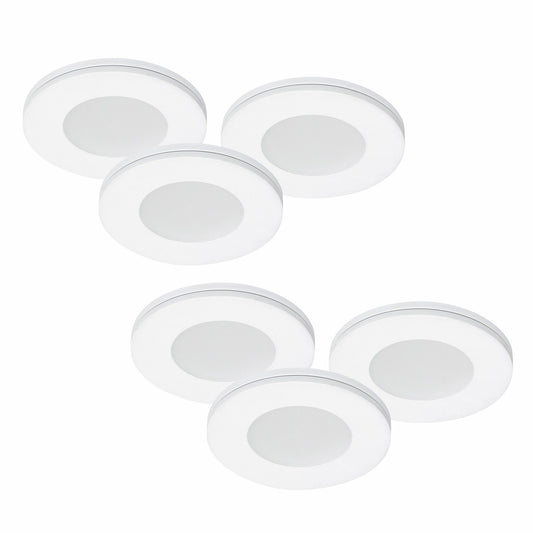 6er Set LED Spots Möbelleuchten dimmbar weiß 57mm ultra slim MD-305 – Einbaustrahler IP21, dimmbar, 57mm