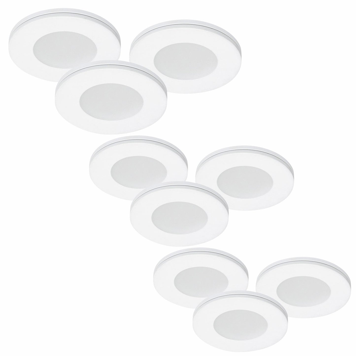 9er Set LED Spots Möbelleuchten dimmbar weiß 57mm ultra slim MD-305 – Einbaustrahler IP21, dimmbar, 57mm