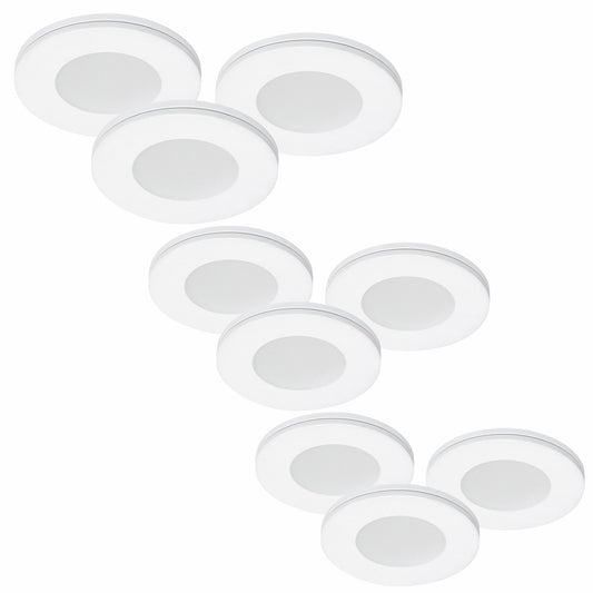 9er Set LED Spots Möbelleuchten dimmbar weiß 57mm ultra slim MD-305 – Einbaustrahler IP21, dimmbar, 57mm