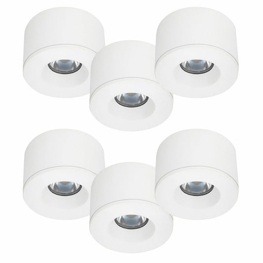 6er Set LED Spots Einbau & Aufbau dimmbar weiß IP44 55mm MD-31 – Einbaustrahler IP44, dimmbar, 55mm