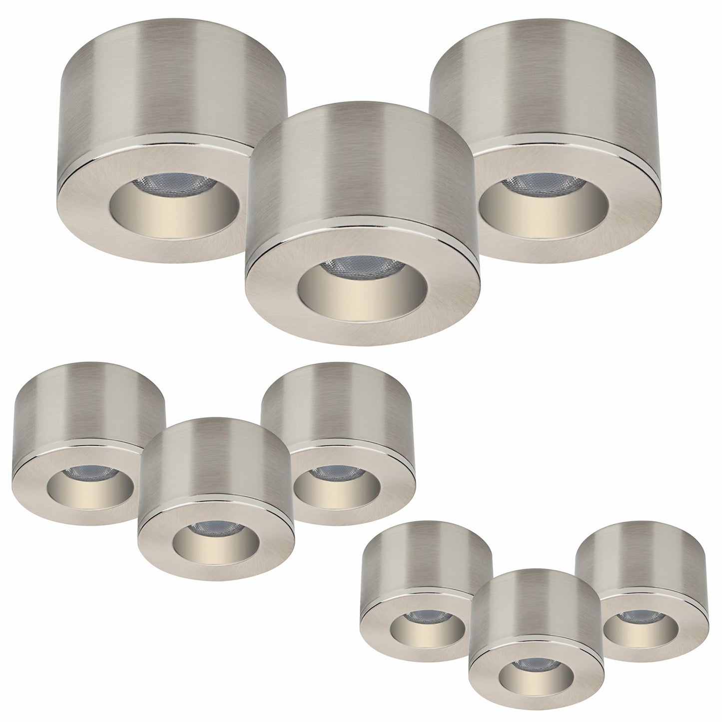 9er Set LED Spots Einbau & Aufbau dimmbar Alu IP44 55mm MD-31 – Einbaustrahler IP44, dimmbar, 55mm