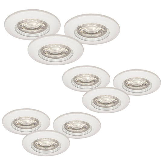 9er Set LED Einbau Spots dimmbar weiß 18,5W IP44 60mm MD-99 – Einbaustrahler IP44, dimmbar, 60mm