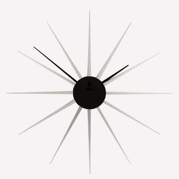 Große moderne Wanduhr Nova blue blau silber schwarz 50cm Sternform