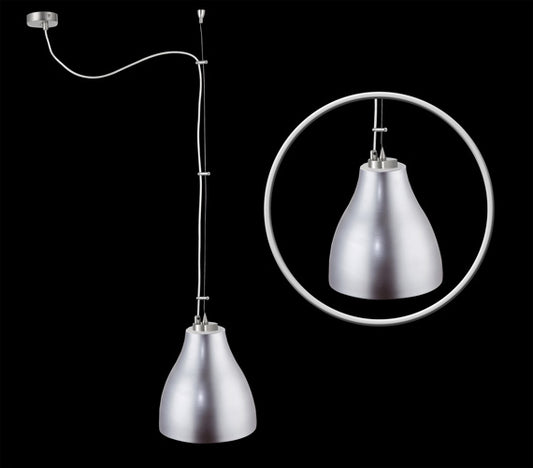 Pendelleuchte Metall silber Industrial Design – Pendelleuchte E27