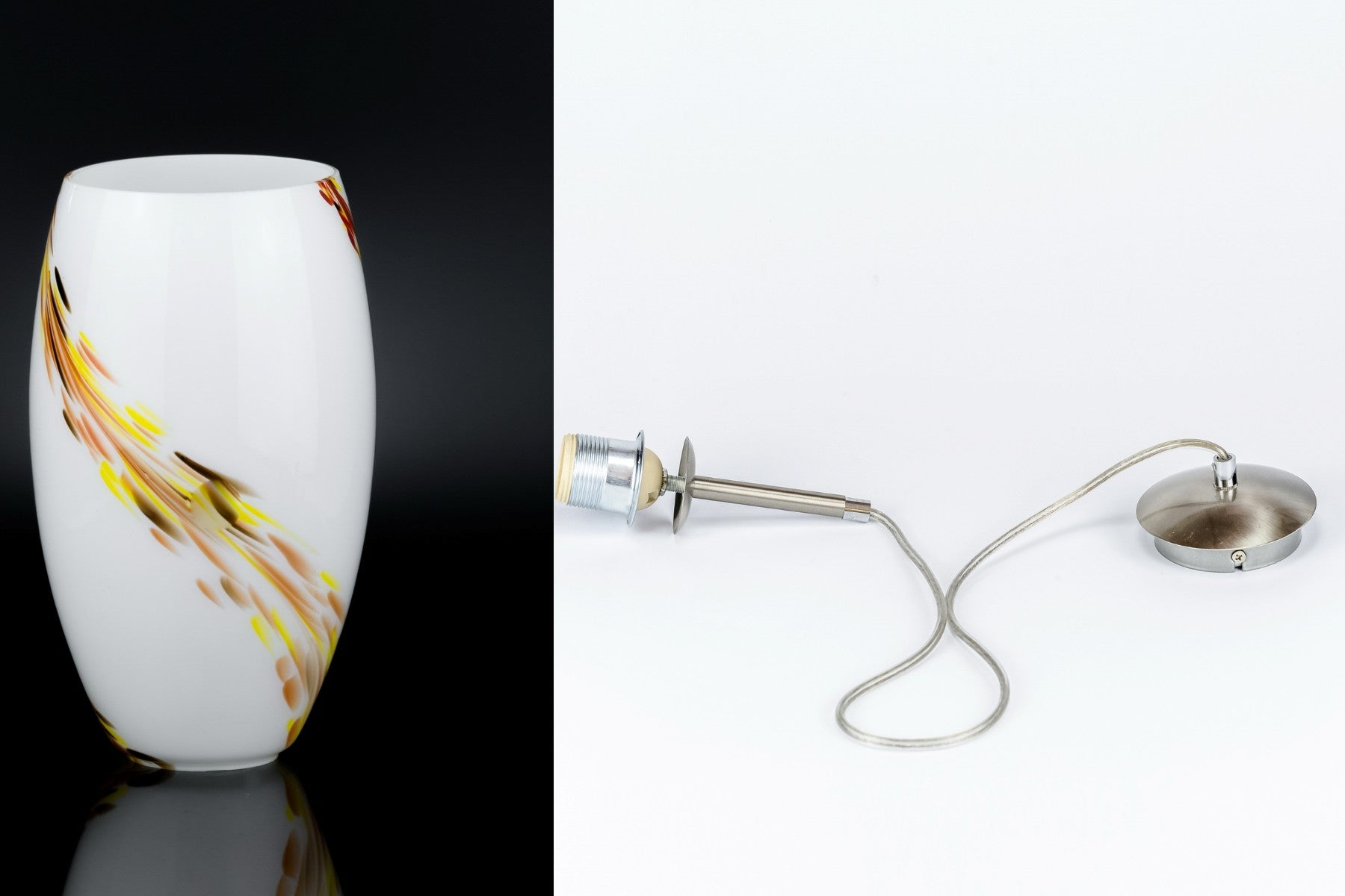 Lido Slim 1-flg. Hängeleuchte aus Glas mit Dekor – Pendelleuchte dimmbar, E27