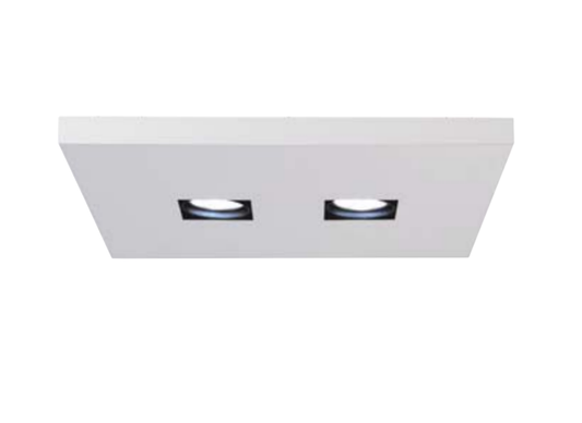 ZENO Q2 Büro-Hängelampe quadratisch weiß Lichtauslass oben und unten