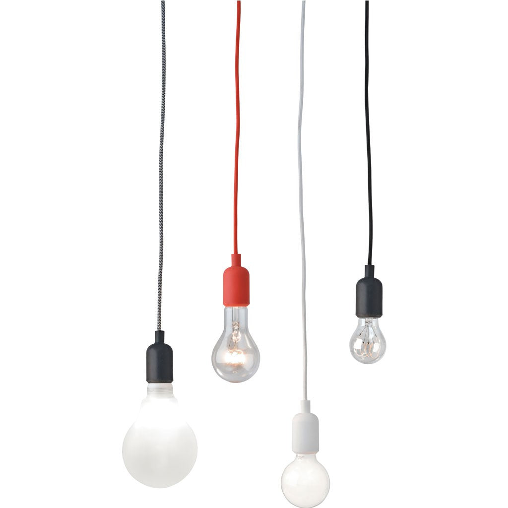Pendelfassung, Lampenfassung E27 Textil Rot, Colore – Pendelleuchte dimmbar, höhenverstellbar, E27