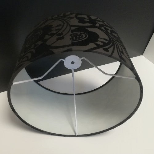 Lampenschirm XXL Baumwolle schwarz Dekor Ø45 – Lampenschirm Stoff