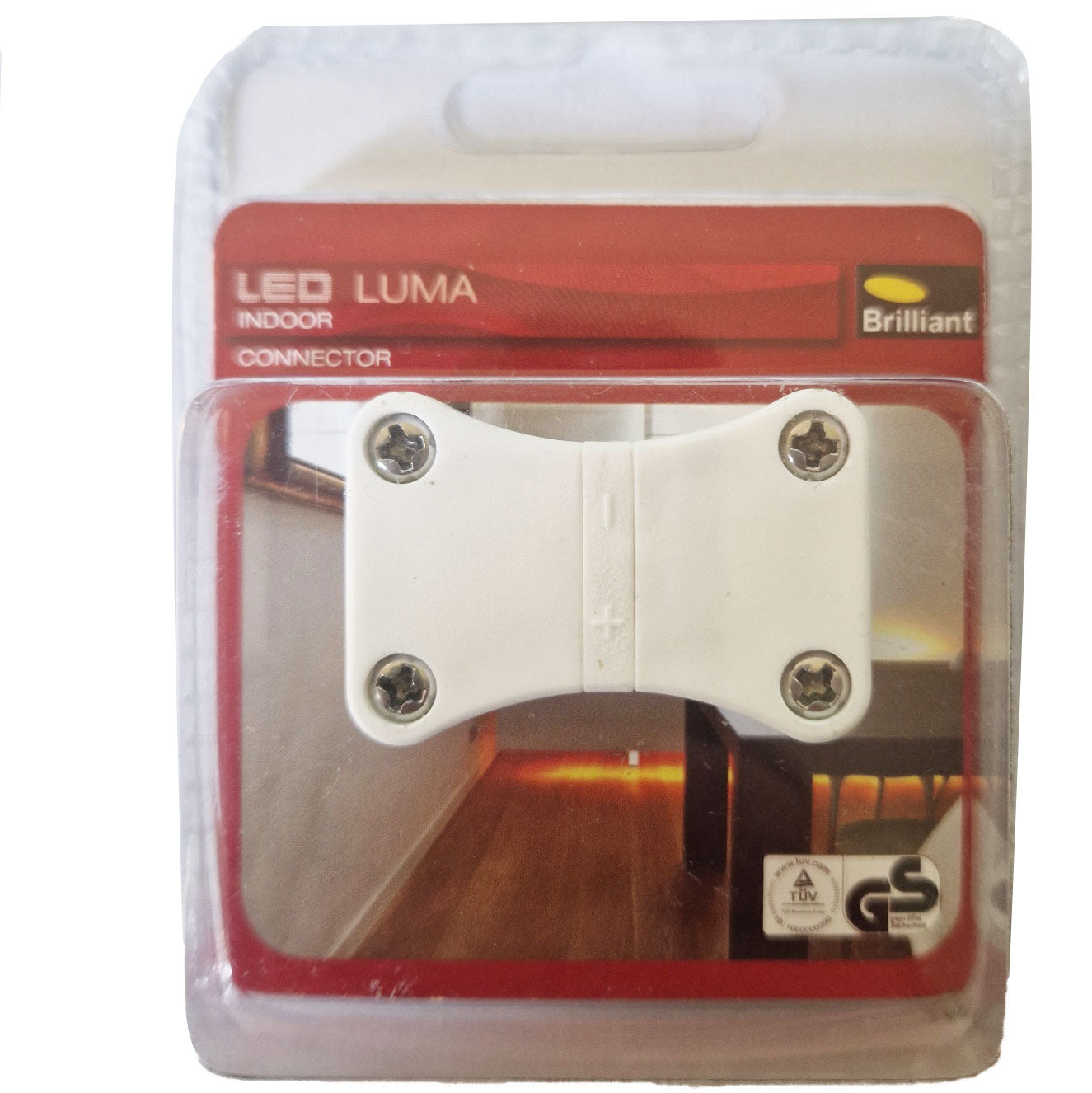 brilliant led luma Verbinder Connector 2-polig für LED Streifen Stripes 230V 220V AC plus minus pol