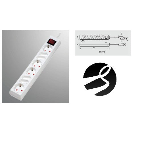 Verlängerungskabel 1,5m Schalter innen weiß Schuko