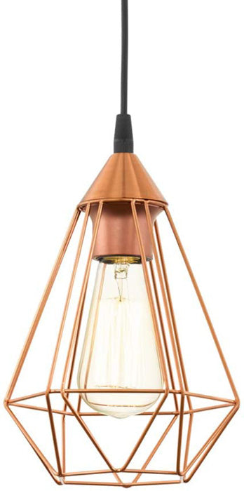 Retro Pendelleuchte Tarbes Kupfer schwarz E27 – Pendelleuchte E27