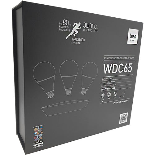 WDC65 3er Set LED Leuchtmittel RGB-W steuerbar über Wifi E27