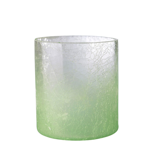 Teelichthalter aus Crush Glas groß grün mit Farbverlauf Glas