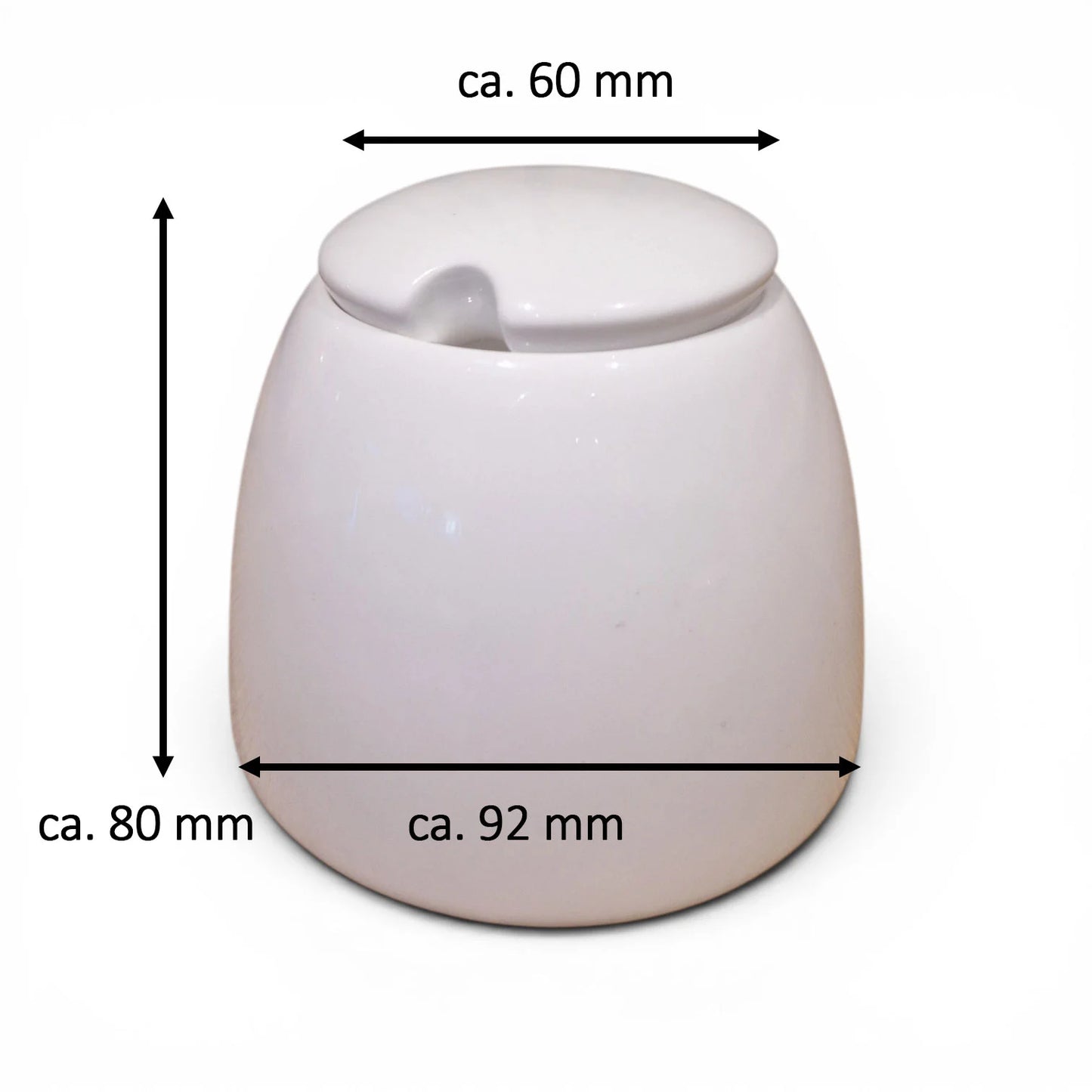 Zuckerdose Porzellan mit Deckel weiß konisch 0,25 l Fine Bone China