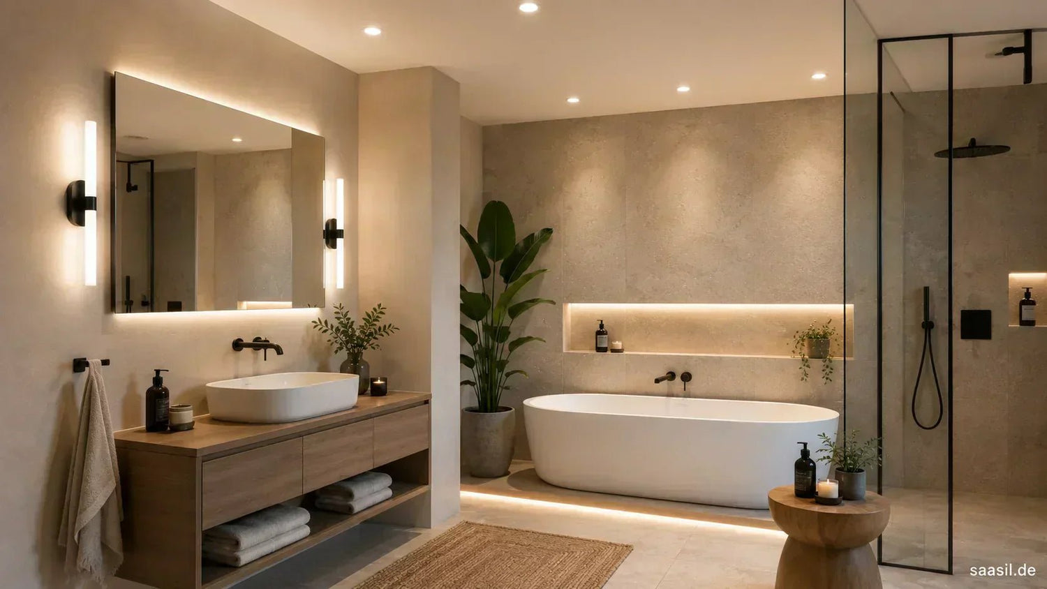 Badezimmer richtig beleuchten – drei Lichtebenen – Ratgeber von Saasil