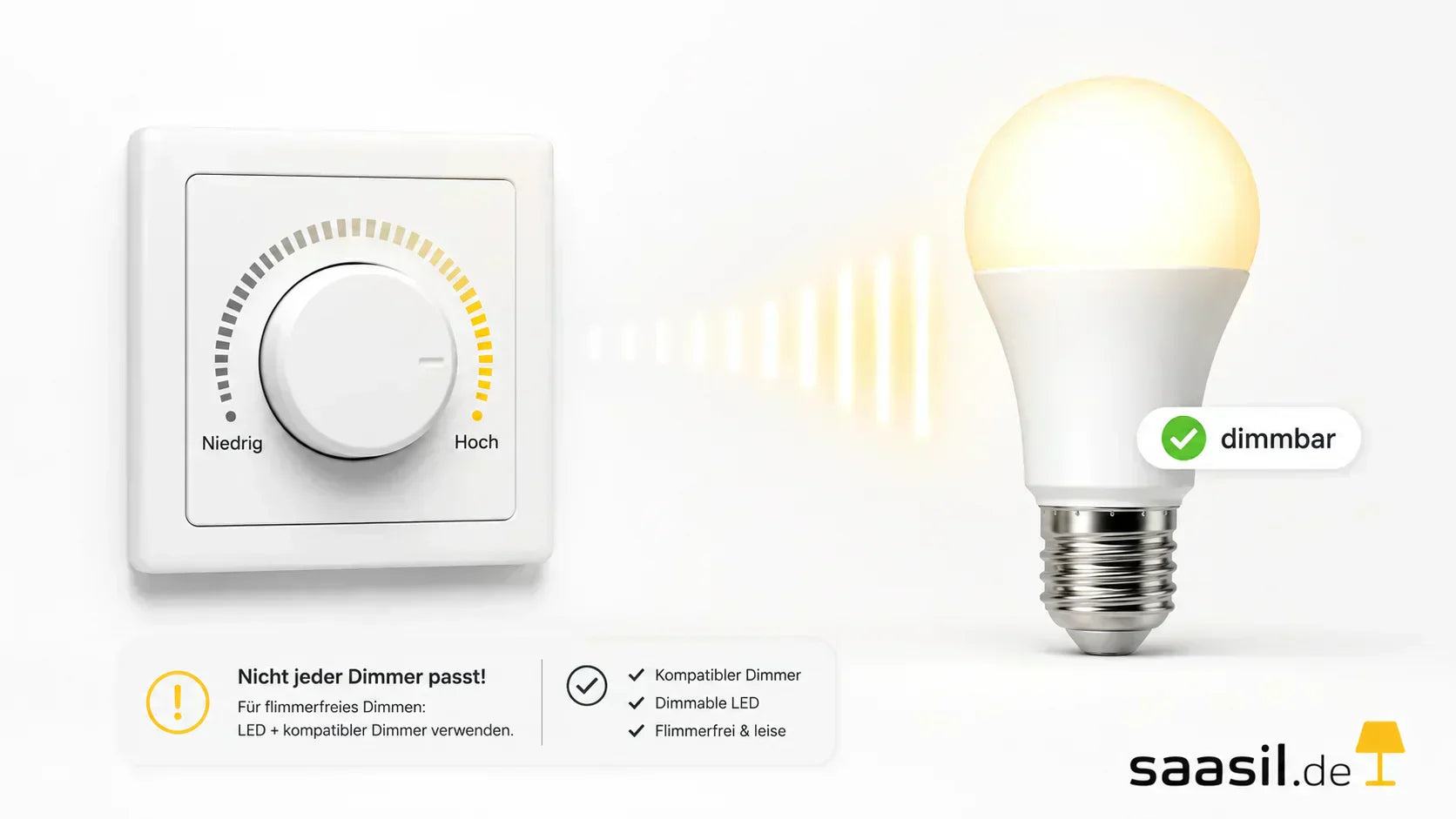 Dimmbare LED Leuchtmittel mit kompatiblem Dimmer – Ratgeber von Saasil