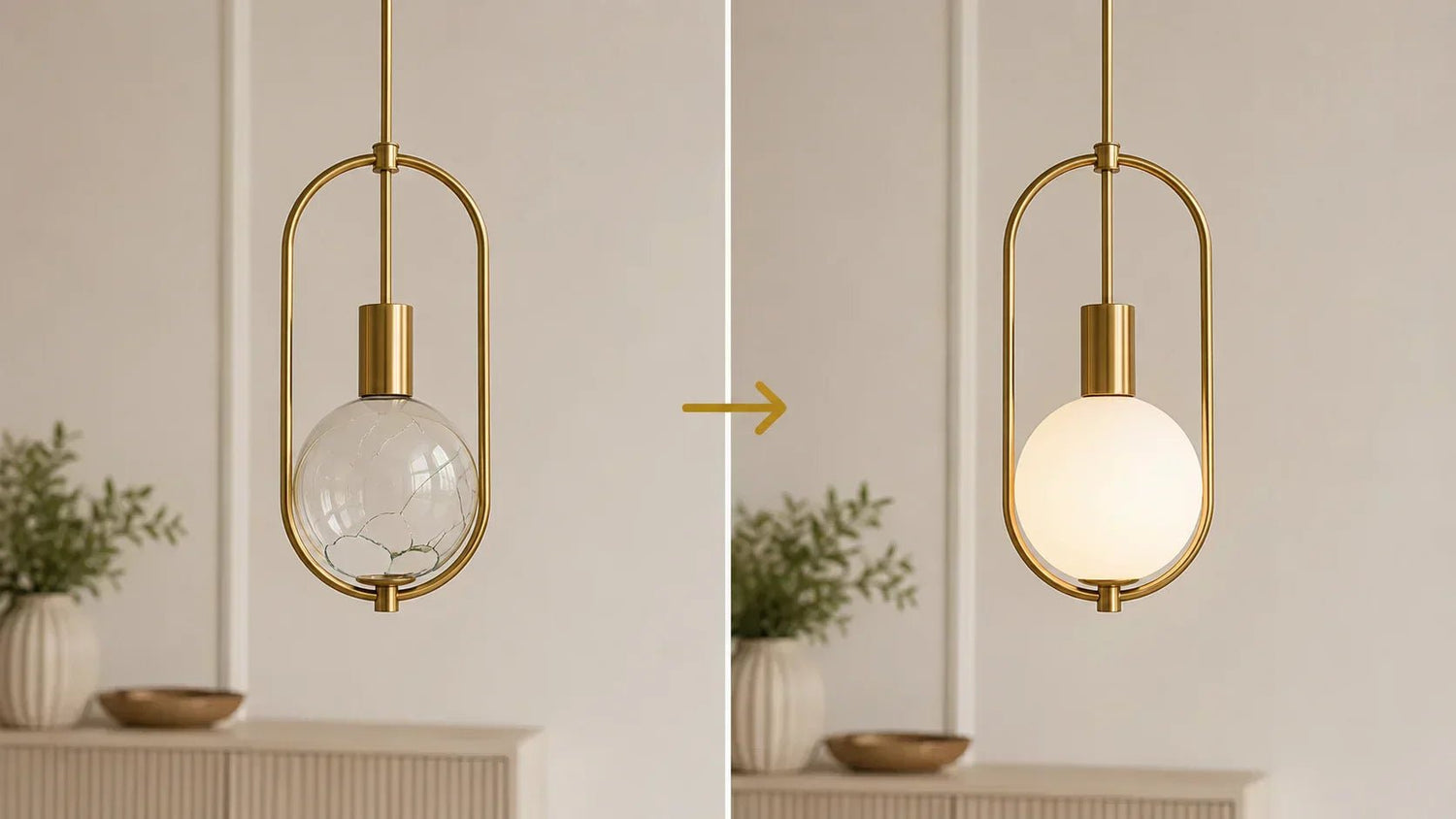 Lampenglas ersetzen – Vorher Nachher – Ratgeber von Saasil