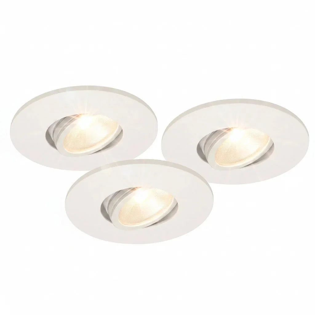 3er Set LED Einbaustrahler dimmbar & schwenkbar – IP44 – Weiß – Malmbergs MD-350