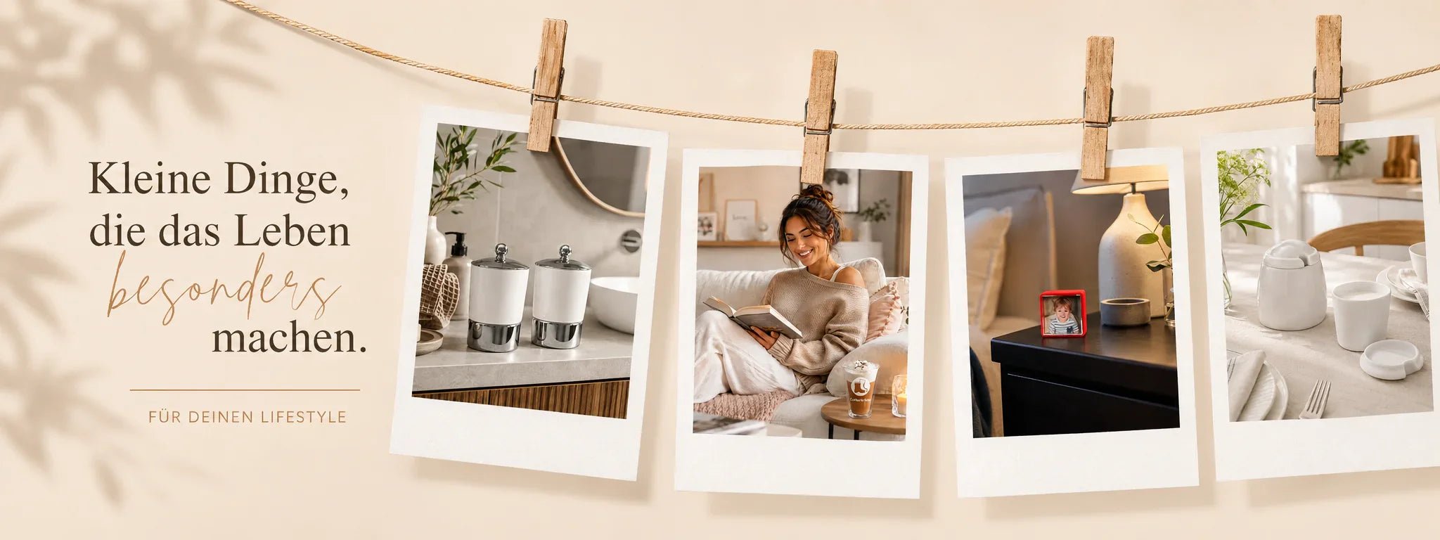 Wohnaccessoires für Küche, Bad und Zuhause, Aufbewahrungsdosen, Kaffeegeschirr, Bilderrahmen und gemütliche Wohnmomente.