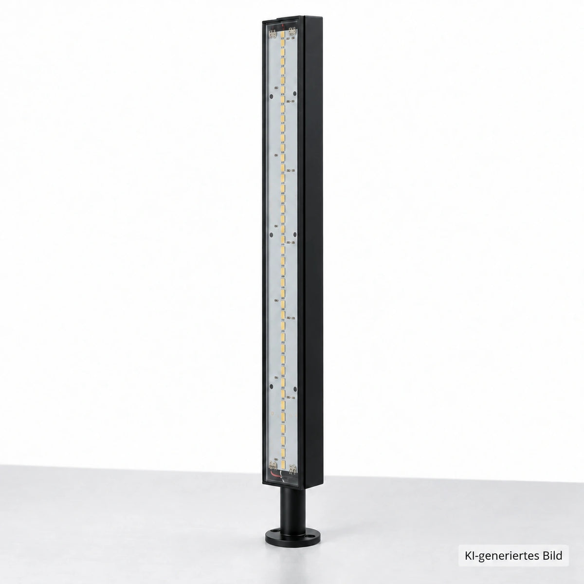 SEGNO Pervetro LED-Vitrinenleuchte in Schwarz, senkrechte Produktansicht – KI-generiertes Bild.