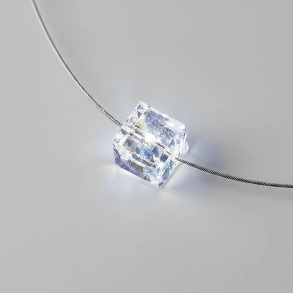 Leuchtende Halskette – Cube (geschliffen) – Rot – Swarovski® Elements