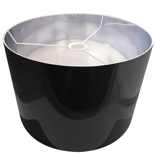 Lampenschirm schwarz glänzend innen silber 40cm Bogenleuchte – Lampenschirm