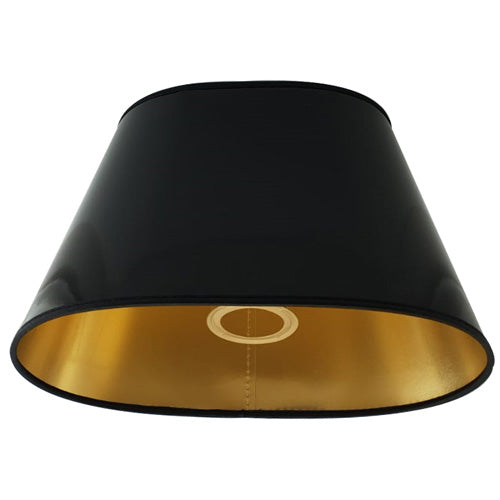 Lampenschirm Lack schwarz innen gold oval E27 Lampenschirm – saasil.de