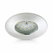 LED Einbauspot Chrom 5W rund IP44 warmweiß 60mm 230V ultra slim – Einbaustrahler IP44, dimmbar, 60mm