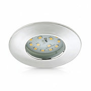 LED Einbauspot Chrom 5W rund IP44 warmweiß 60mm 230V ultra slim – Einbaustrahler IP44, dimmbar, 60mm