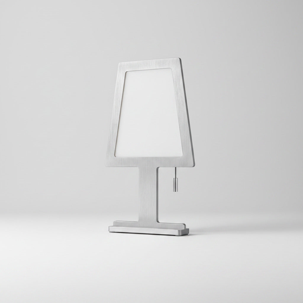Stilisierte flache LED Tischlampe Steve Touchdimmer Alu