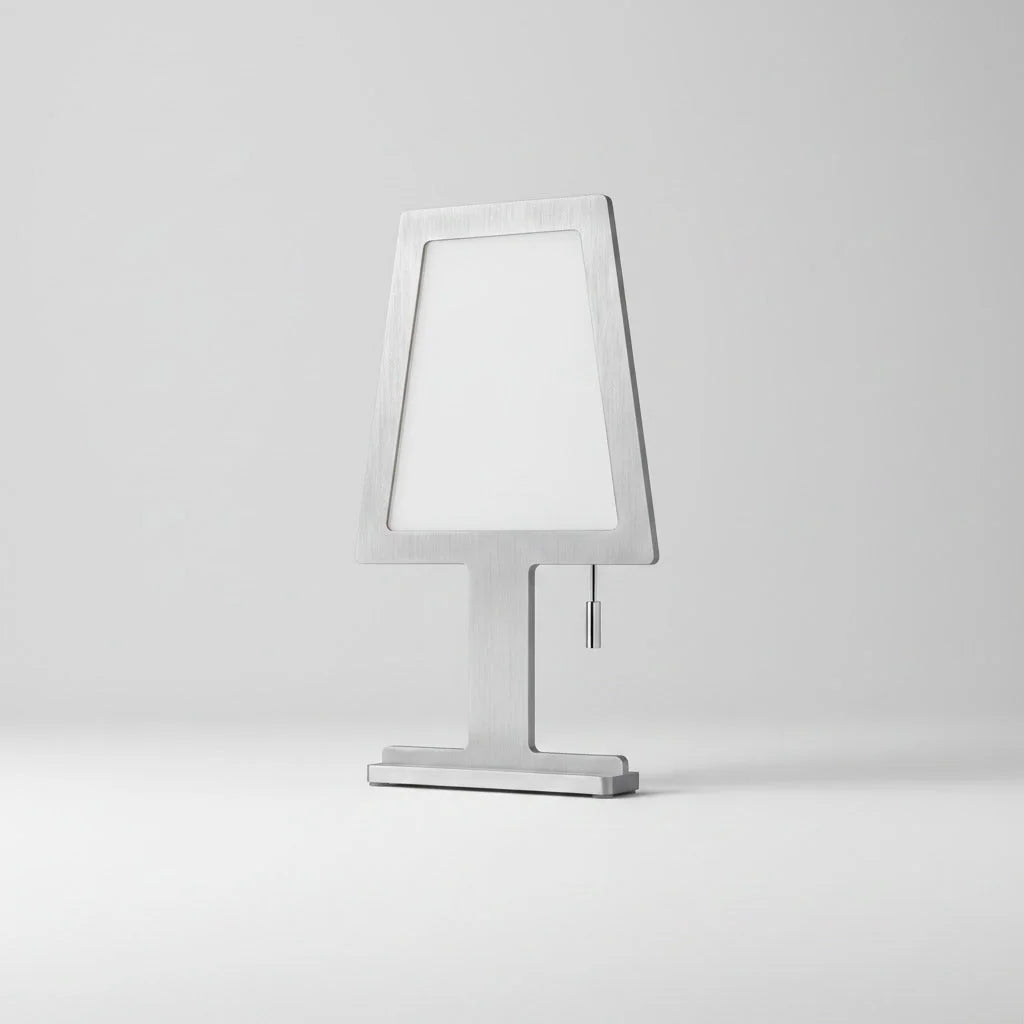 Stilisierte flache LED Tischlampe Steve Touchdimmer Alu