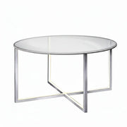 Beleuchteter LED Couchtisch Tavola mit Glasplatte rund 80cm