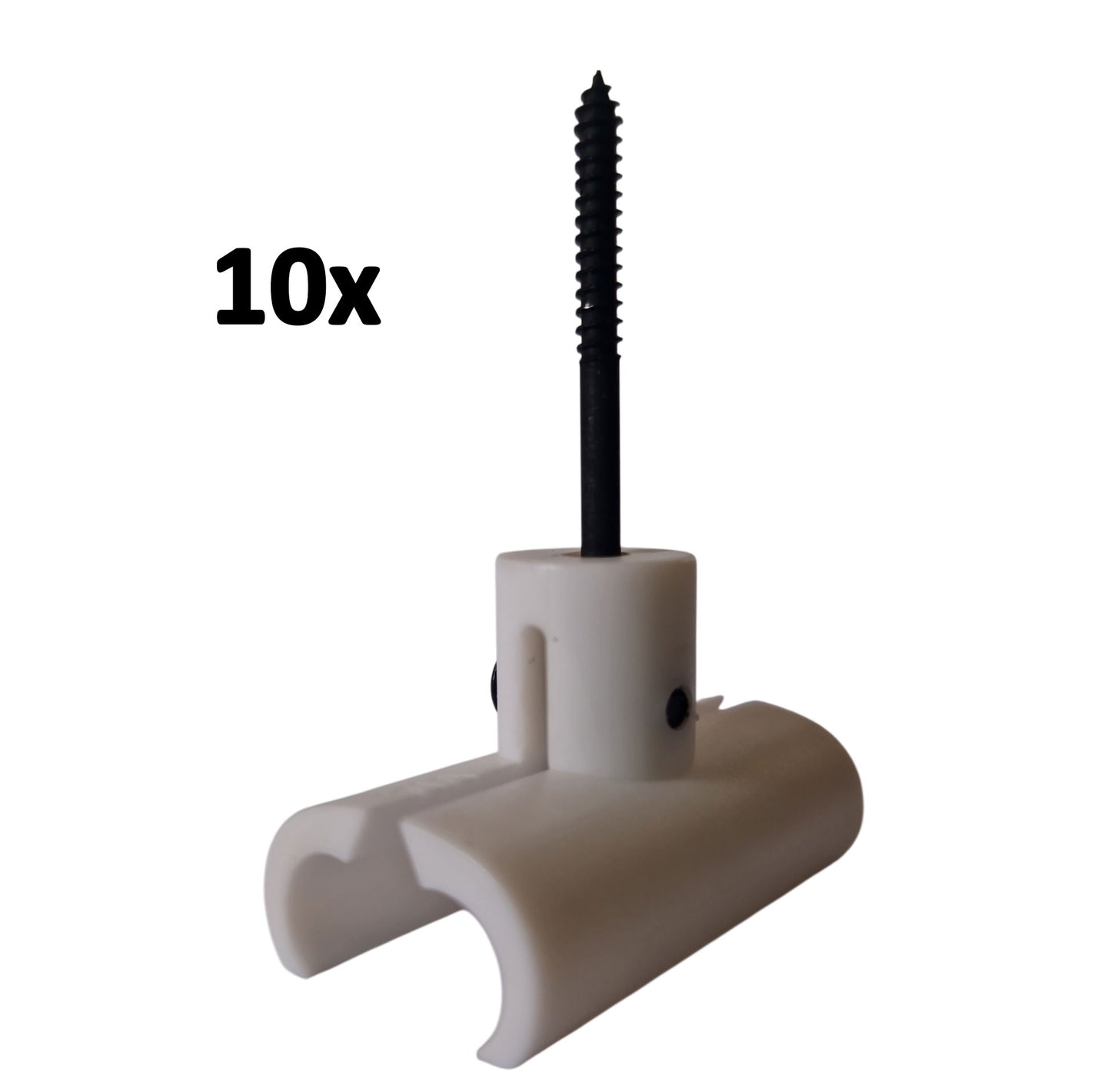 10x Befestigung Clip mit Halbschalen für 12V VIA Schienen Bruck Schienensystem Kunststoff weiß