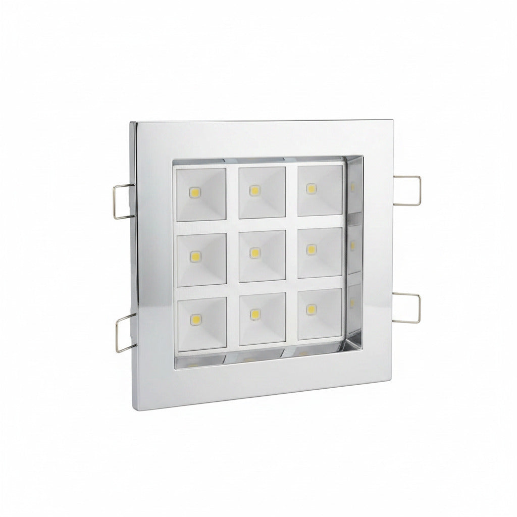 13W LED Downligt 230V dimmbar weiß eckig – Einbaustrahler IP20, dimmbar