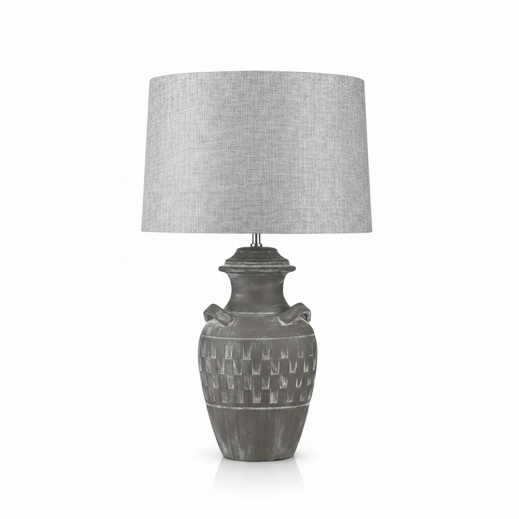 Hockerleuchte MANICA MARRONE Beton-Keramik braun Tischlampe