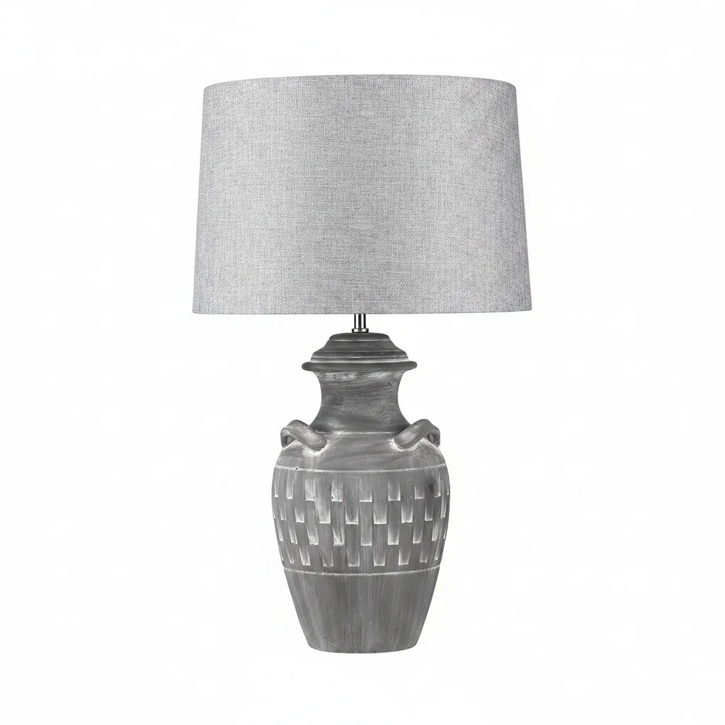 Hockerleuchte MANICA GRIGGIO Beton-Keramik grau Tischlampe