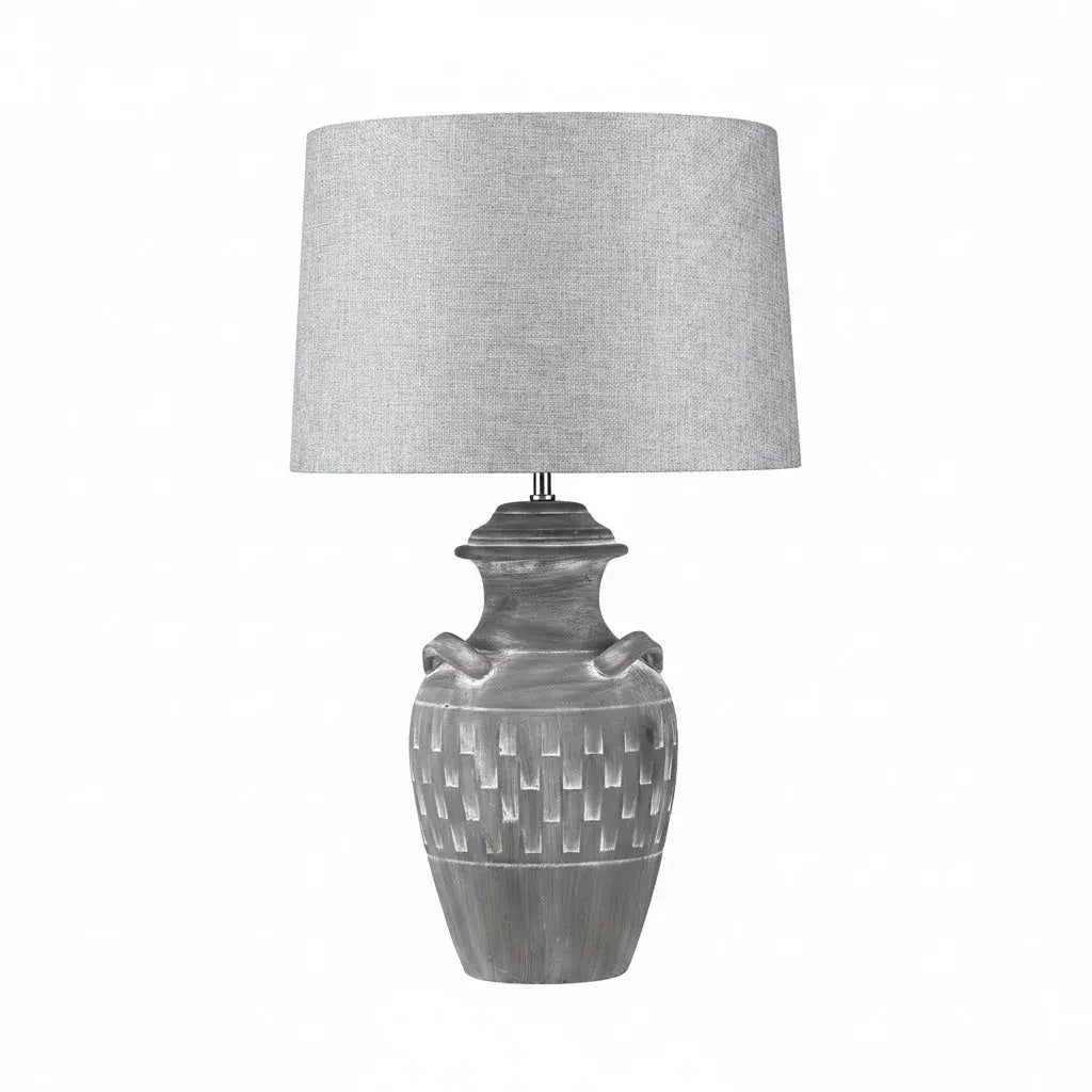 Hockerleuchte MANICA GRIGGIO Beton-Keramik grau Tischlampe