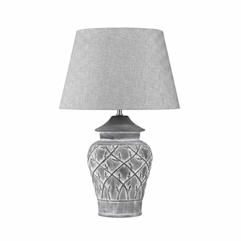 Hockerleuchte FIORE Griggio Beton-Keramik grau Tischlampe