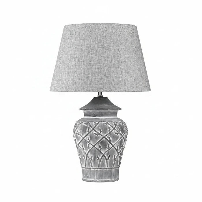 Hockerleuchte FIORE Griggio Beton-Keramik grau Tischlampe