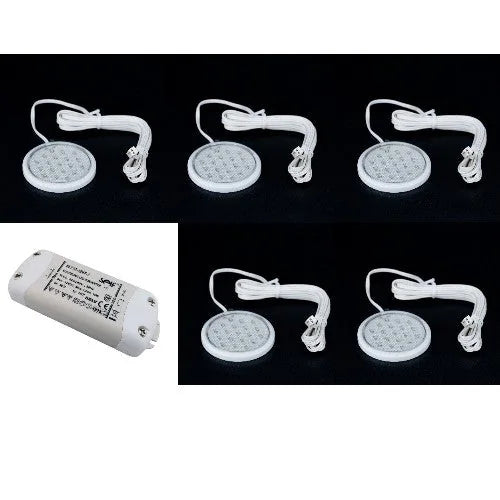 5x1W LED Unterbauleuchte Flach set inkl LED Trafo