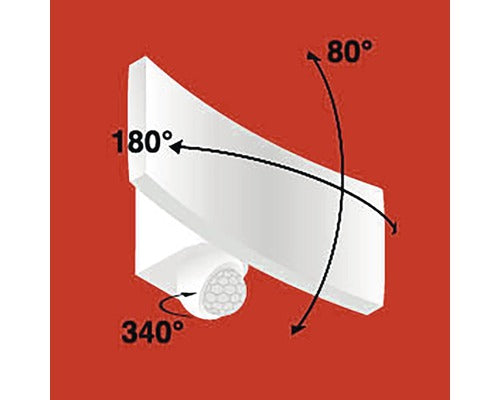 Breiter LED Fluter mit Bewegungssensor für Außen weiß 2600 Lm IP44