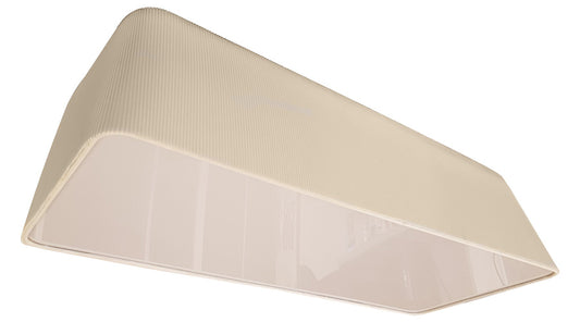 XXL Lampenschirm Plissee creme rechteckig mit Sichtblende – Lampenschirm Stoff, konisch