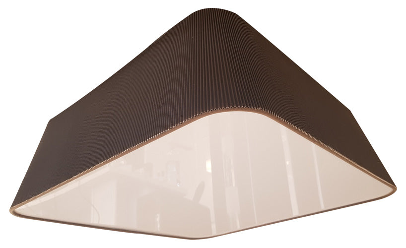 XXL Lampenschirm Plissee braun quadratisch mit Sichtblende – Lampenschirm Stoff