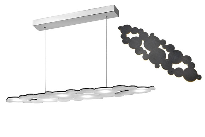 LED Esstischlampe Dream schwarz Wolken-Form dimmbar 98cm – Pendelleuchte dimmbar