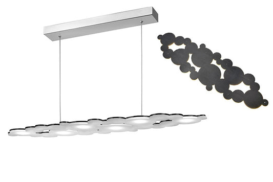 LED Esstischlampe Dream schwarz Wolken-Form dimmbar 98cm – Pendelleuchte dimmbar