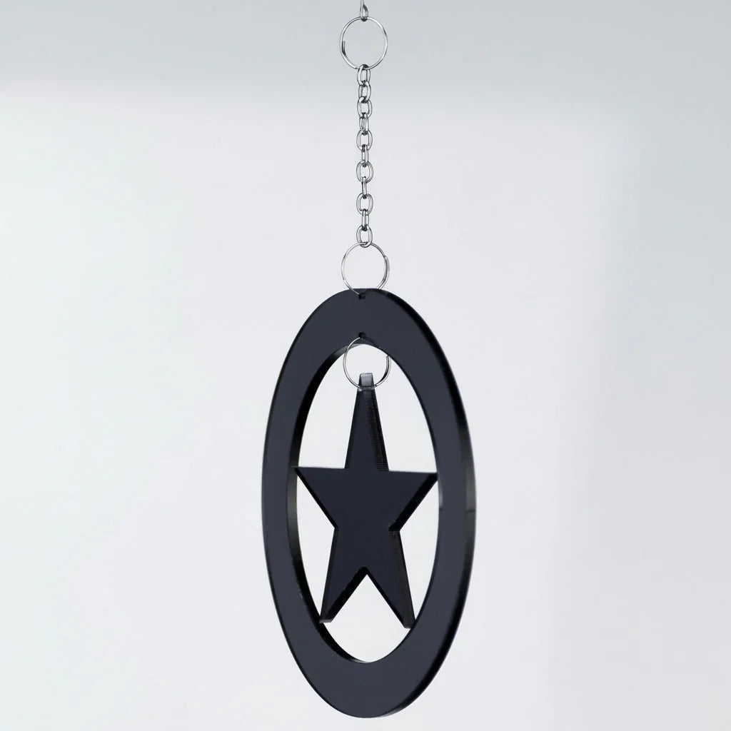 Christbaum Schmuck Weihnachtsbaum Anhanger Sternenring Schwarz Acryl C – stilvolles Wohnaccessoire & Dekoartikel aus Europa
