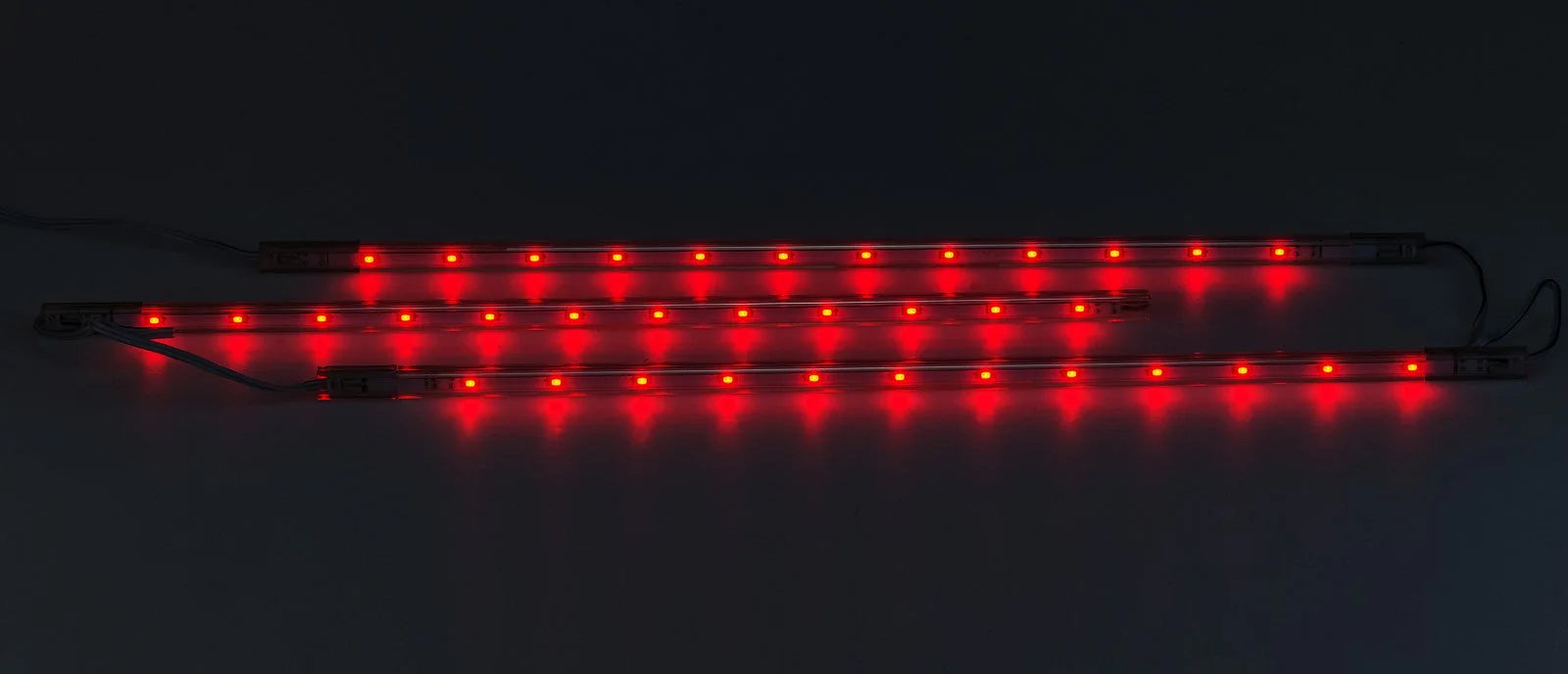 LED-Lichtleisten Casaya  Rot LED-Sticks 3er Set mit Netzteil Unterbauleiste 3x30cm