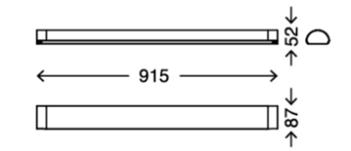 Lange LED Badlampe 91,5cm weiß Chrom 1600Lm IP44