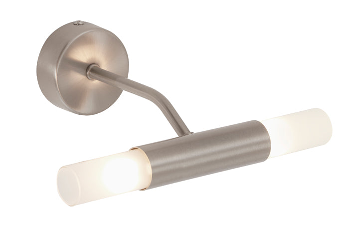 LED Bad Wandleuchte 2-flammig SPLASH nickel-matt Spiegellampe