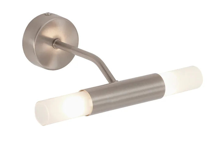LED Bad Wandleuchte 2-flammig SPLASH nickel-matt Spiegellampe